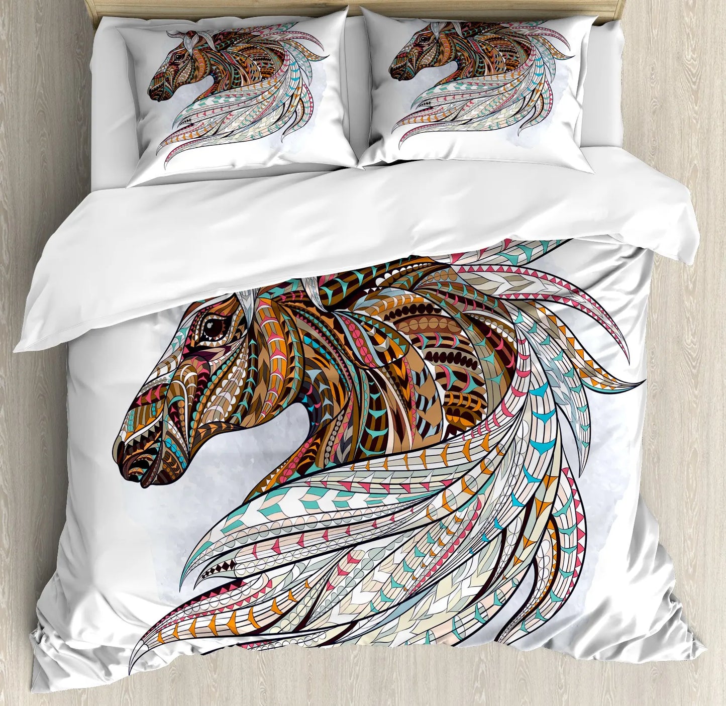 Domineering Galloping Horse Printed Duvet Cover Set 3D Luxury Bedding Set with Pillowcase Bedroom Quilt Covers 2/3pcs Queen Size