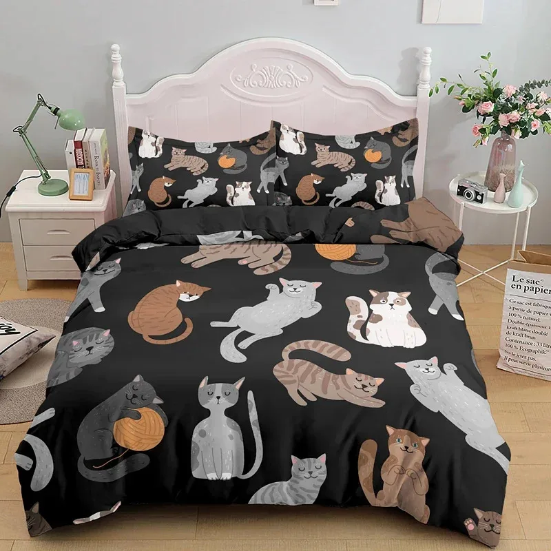 Cartoon Cat Duvet Set