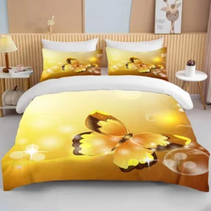 Gold Butterfly Duvet Set