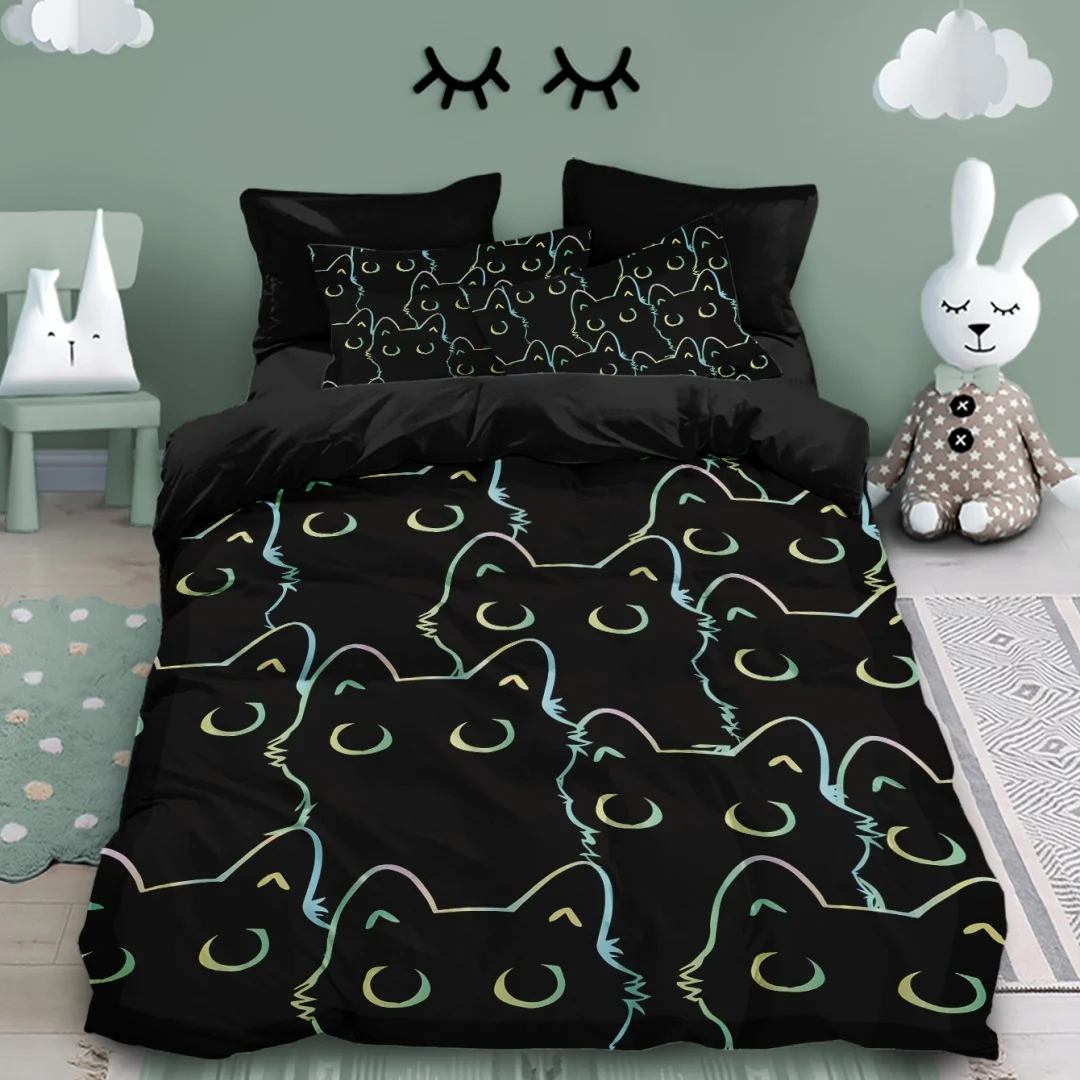 Cute Cartoon Cat Duvet Set