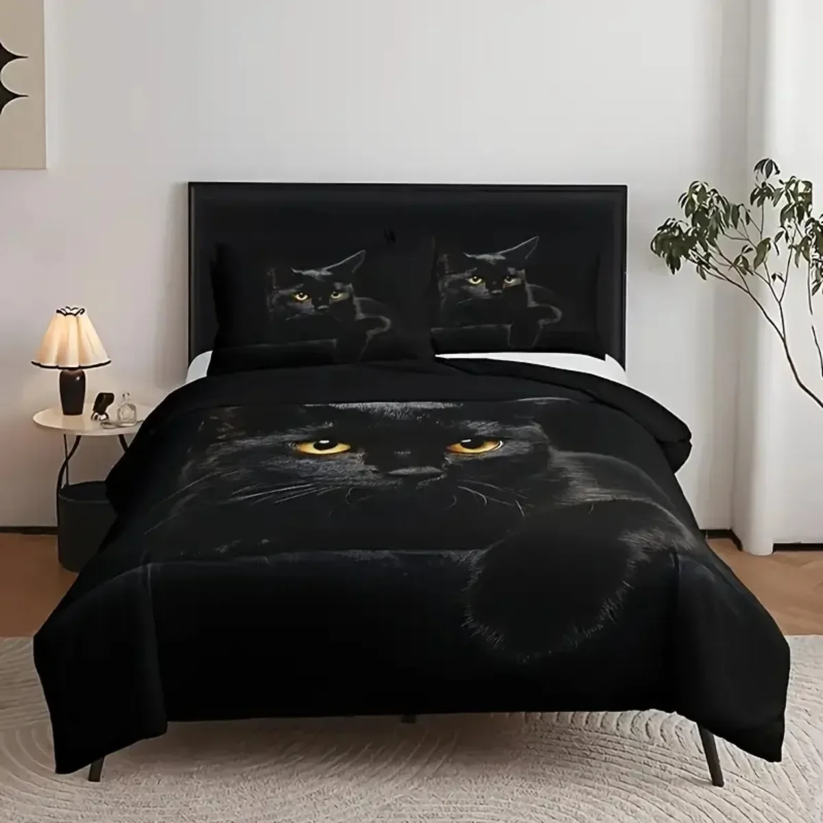 Black Cat Digital Printed Duvet Set - Image 2