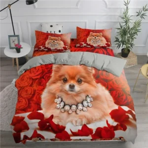 Pomeranian Dog Duvet Set