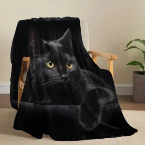 Black Cat Art Theme Duvet