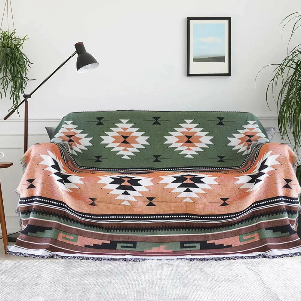 Nordic Boho Throw Knitted Blanket