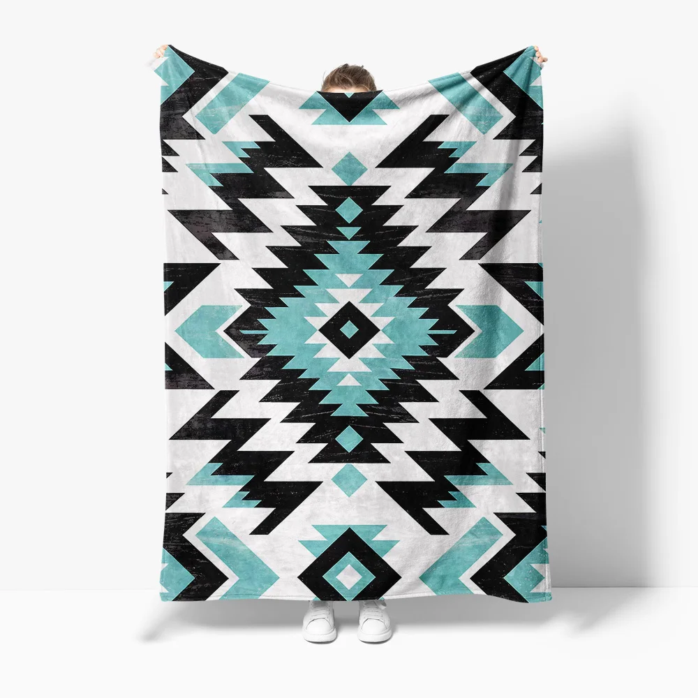 Geometric Tribal Pattern Blanket