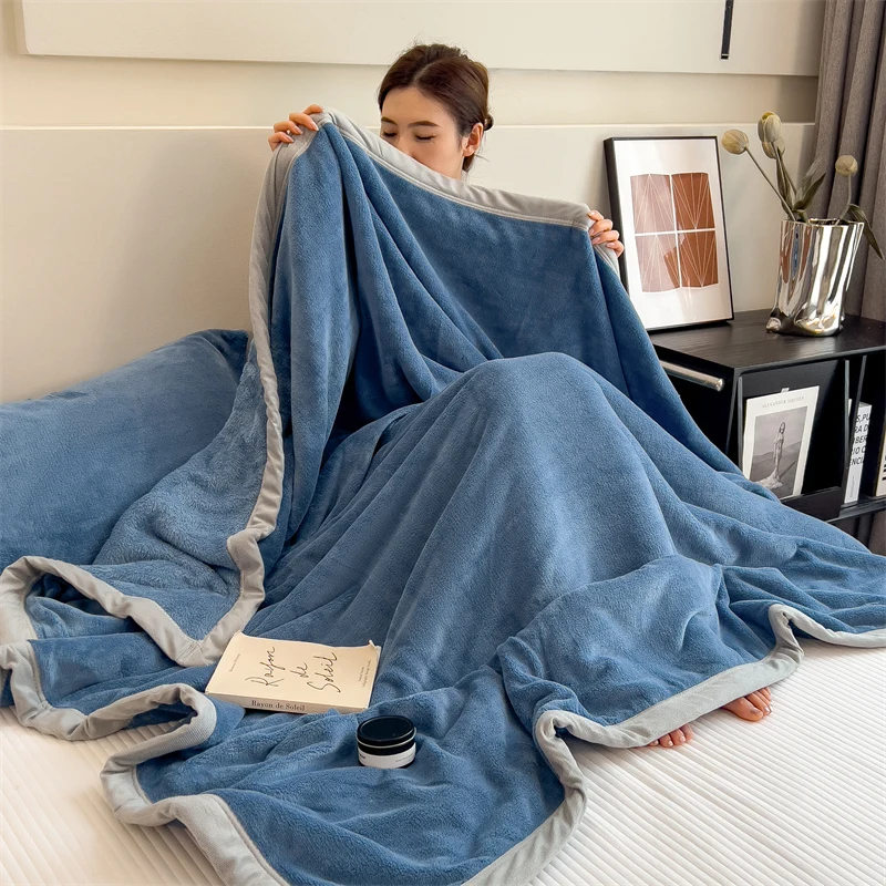 Solid Color Milk Velvet Reversible Quilt Blanket