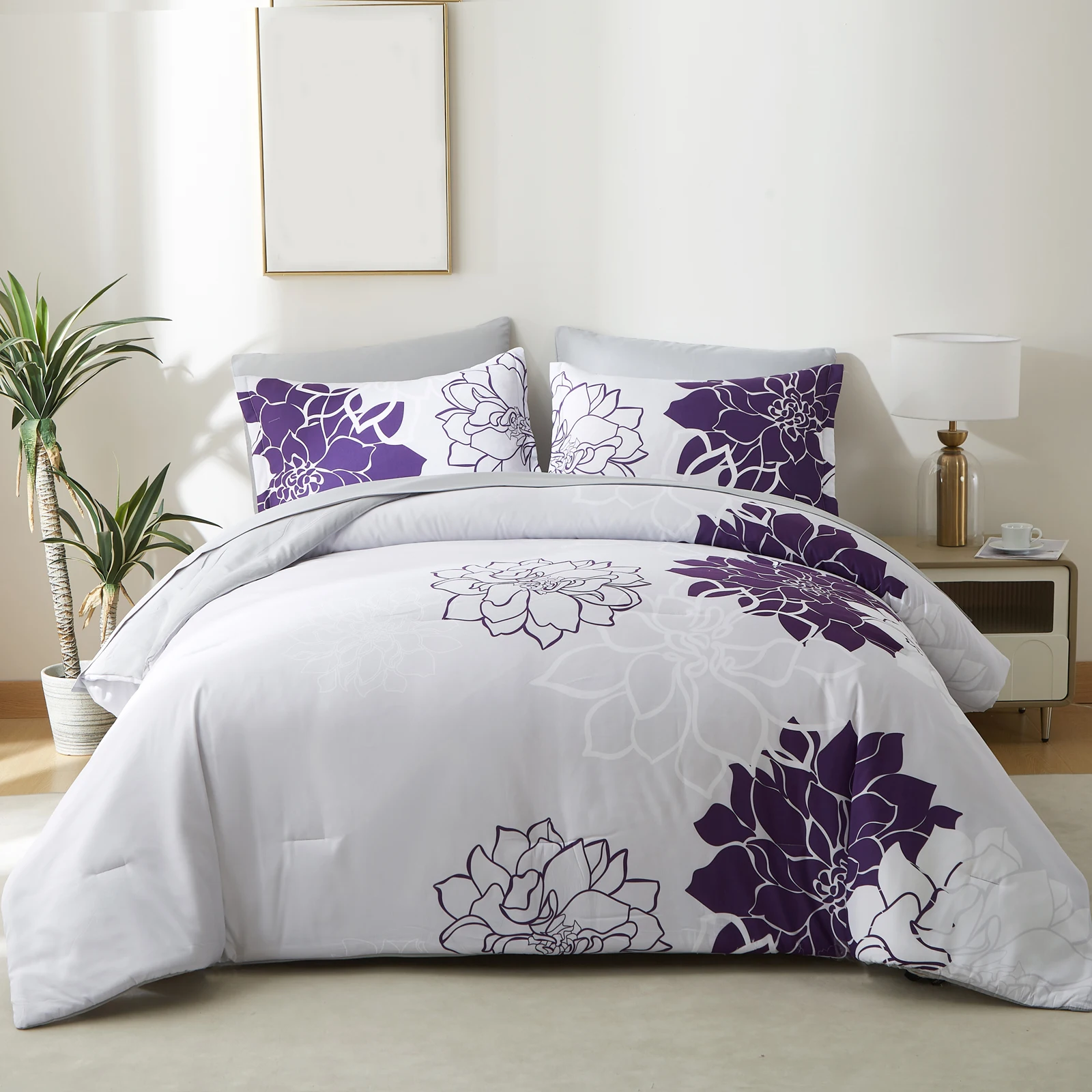 Botanical Flowers Reversible Comforter Set