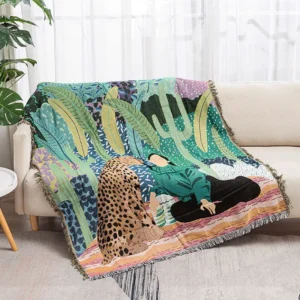Geometric Pattern Rainforest Tiger Blanket