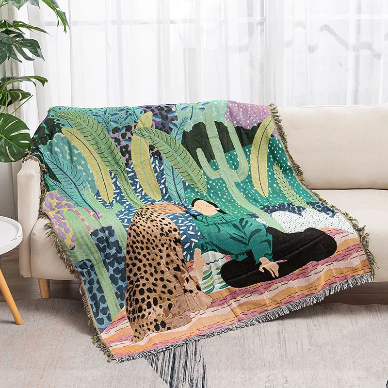Geometric Pattern Rainforest Tiger Blanket