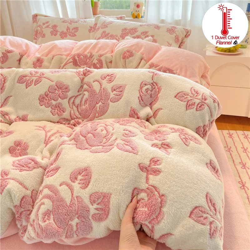 Cute Pink Floral Comforter Cover
