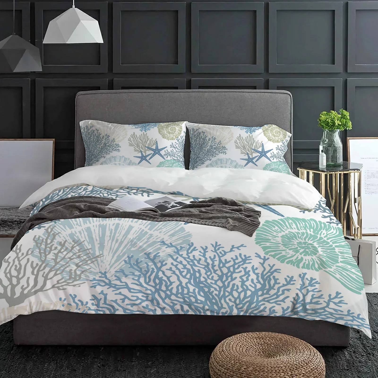 Marine Coral Shells Starfish Duvet