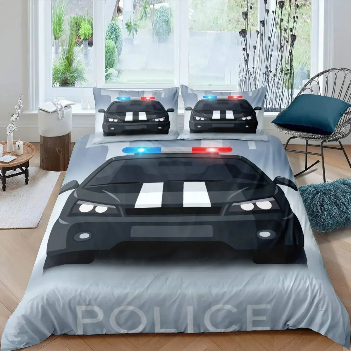 Police Car Duvet Set Cartoon