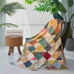 Vintage Patchwork Flannel Blanket