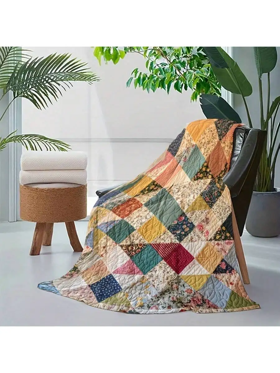 Vintage Patchwork Flannel Blanket